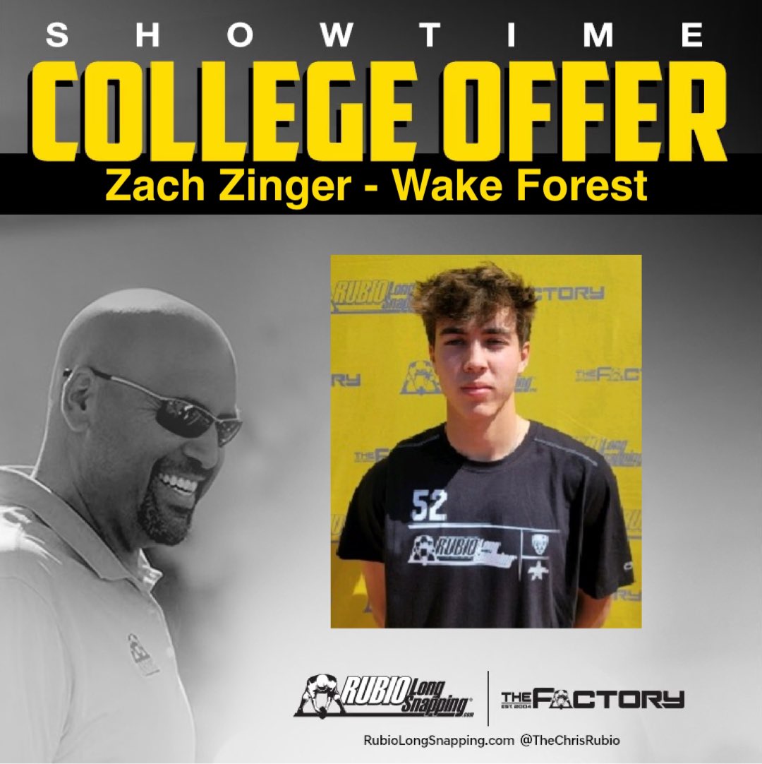 SHOWTIME!!! Rubio Long Snapper & TOP 12 Camp Invitee Zach Zinger (NC, 2024) has picked up an offer to… #RubioFamily | #TheFactoryJustKeepsOnProducing rubiolongsnapping.com/player-ranking…