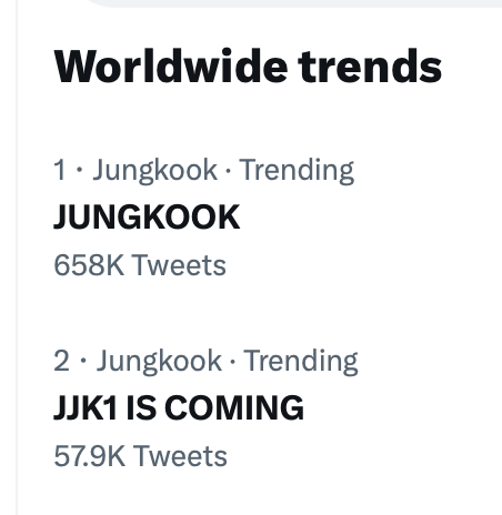 WORLDMUSICAWARD's tweet photo. #Jungkook announces his highly anticipated solo single #Seven, out July 14, and takes over top Twitter trends WORLDWIDE with JUNGOOK at #1 and JJK1 IS COMING at #2! 💪📢🌞🎶💥7️⃣/1️⃣4️⃣💥🥇🌎🔥👑💜   
JUNGKOOK
JJK1 IS COMING
#정국 #JungKook_Seven
#BTS https://t.co/nYSxpm5hF9