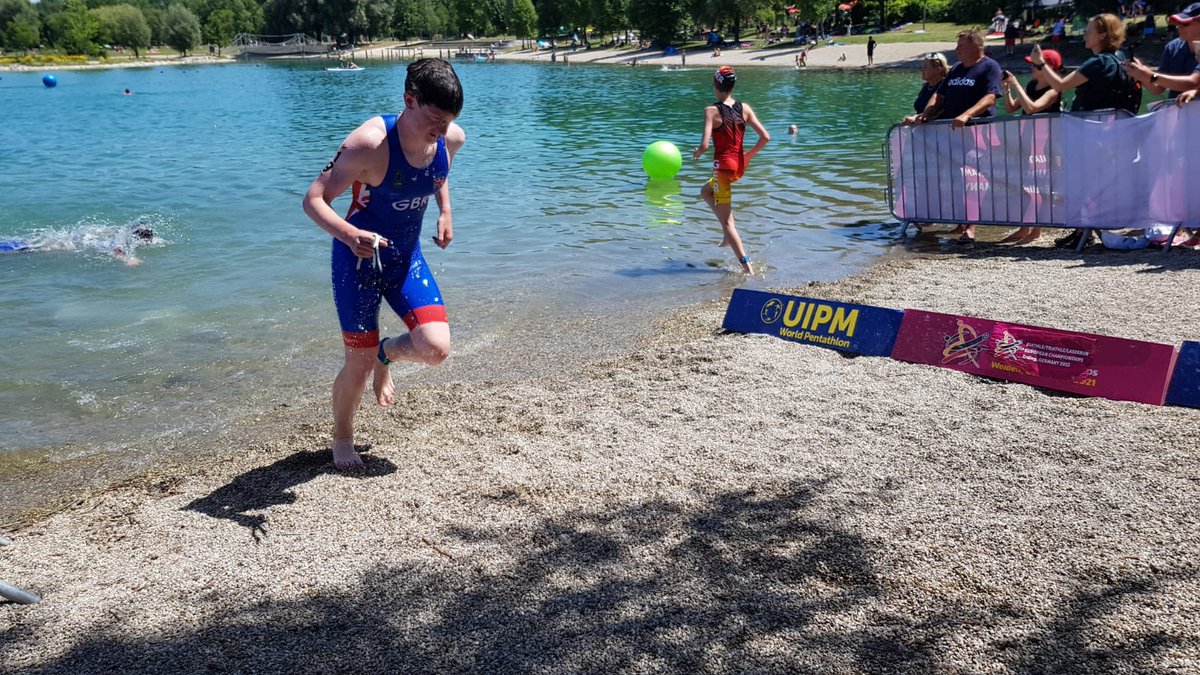 mctrevithick's tweet photo. Super proud of James coming 4th in the European Biathle championships, very strong field and very hot 30 deg @PPCrochehouse @Tigersharks_ASC @PentathlonGB https://t.co/cyfaVCjImG