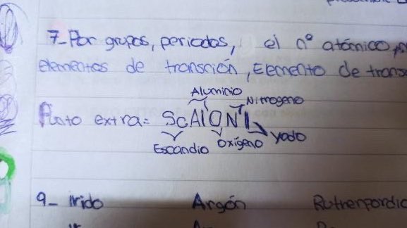 IvanMoreiraLH's tweet photo. La Química de la Scaloneta ⚛️ 

Un profe les pidió a sus alumnos escribir palabras con símbolos de la tabla periódica y se encontró con un compuesto original: Scaloni.

“Sean campeones del mundo y la gente se los va a agradecer siempre”; y recordar también.

#Scaloni #Scaloneta https://t.co/TpkmezlcS8