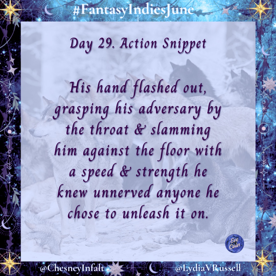 #FantasyIndiesJune Day 29. Action Snippet.
When my MMC lets his animal side come out no one is  safe…
🐺
❤️‍🔥
💪🏽
#fantasyromance #paranormalromance #bookboyfriends #shifters #werewolves #reclusivealpha #alphahero #alphamale #needtoread #dangerous #fighter #strength  #EveCainAuthor