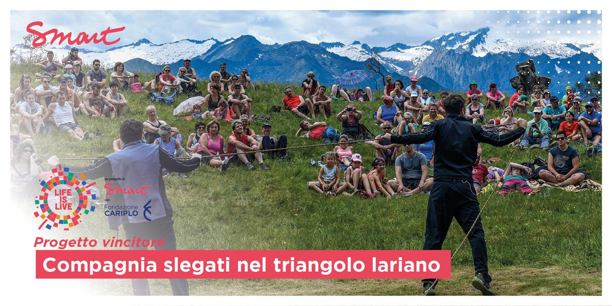 La Compagnia (S)legati si occupa di montagna in termini tematici e logistici e utilizza come palcoscenici rifugi alpini, comuni d’alta quota, festival di montagna e outdoor.
Con il progetto vincitore di #LifeisLive metterà a frutto l’esperienza nel territorio del lago di Como!