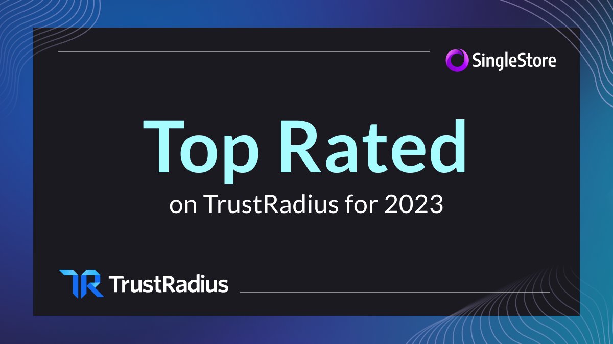 SingleStoreDB's tweet image. So excited to share that we just won another award: Top Rated for 2023 on @trustradius 🥳 following its Top Rated designation for 2022. 

This made our day! 💜

#SingleStoreDB #Awards #RealTimeAnalytics