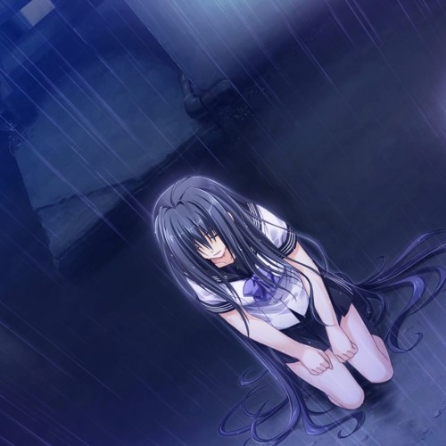 Sad Anime Girl in the Rain