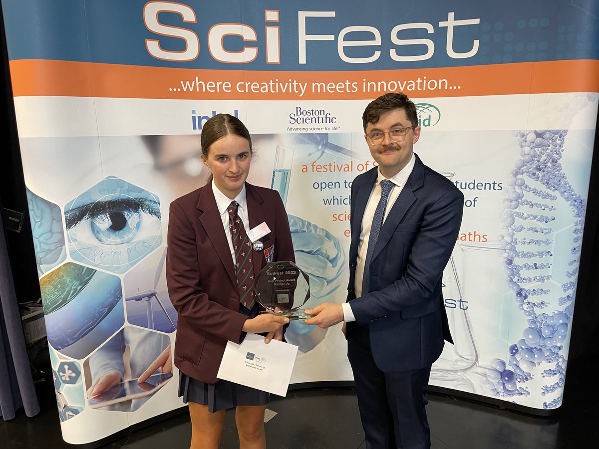 👩‍🔬 North West SciFest 2023 👩‍🔬

Congratulations to Amelia Doherty <a href="/foyle_college/">Foyle College</a> who was a runner up in our SciFest at St Mary's College this year! <a href="/SciFest4STEM/">SciFest4stem</a>