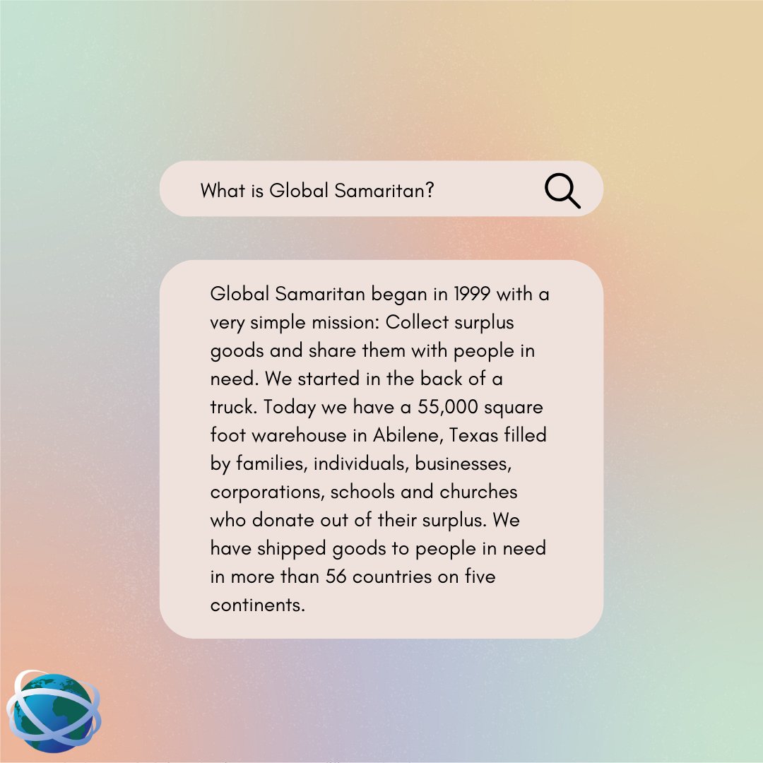 GlobalSamaritan's tweet photo. Who are we? https://t.co/WIFpXGfvlX #GivingServingReaching #WhoWeAre https://t.co/vBlYTMBoV5