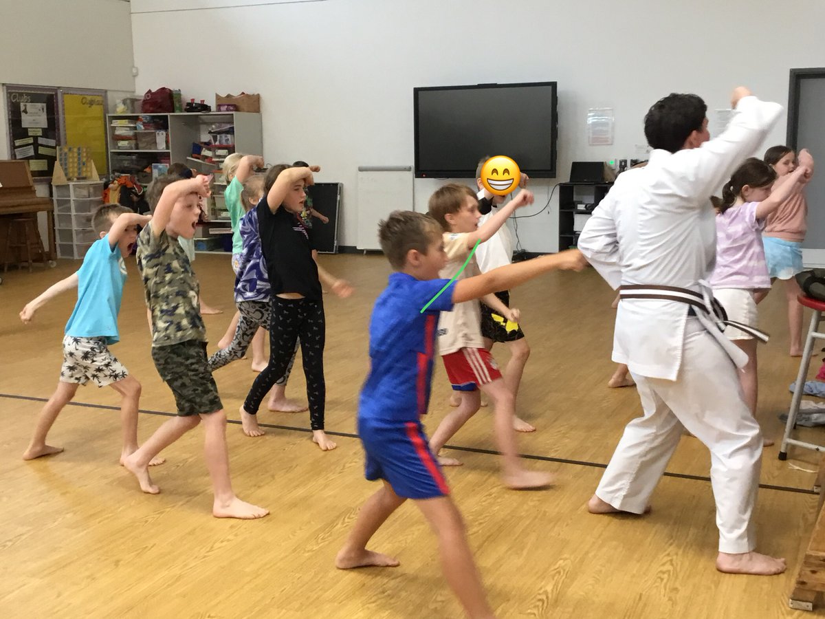 WyeHay's tweet photo. Keeping our bodies healthy isn't all about running around - we have been trying different activities like Zumba, dance and Karate. Here are a few of our highlights with Karate Kate. https://t.co/8jiW4xAKwo