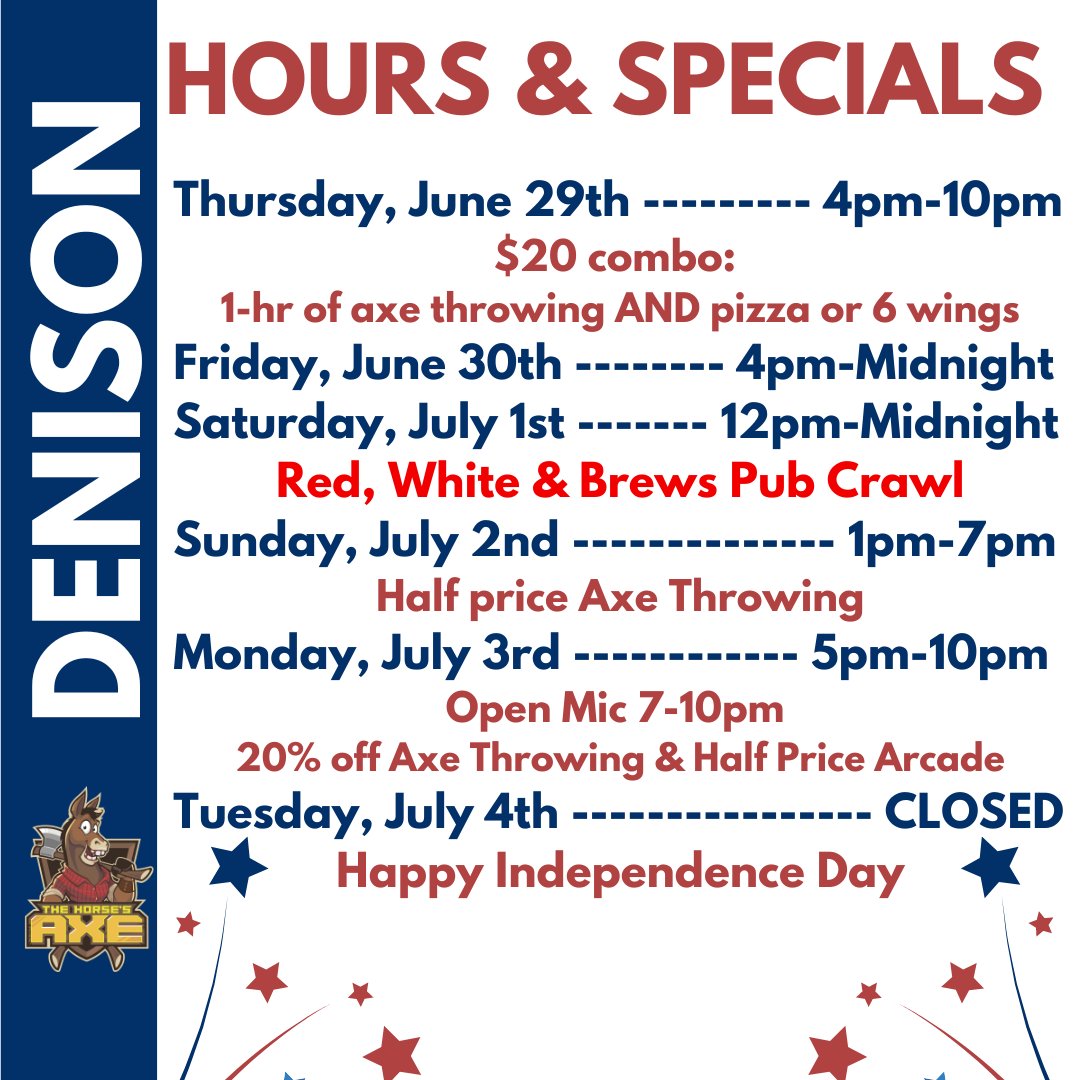 Celebrate Independence Weekend with us!