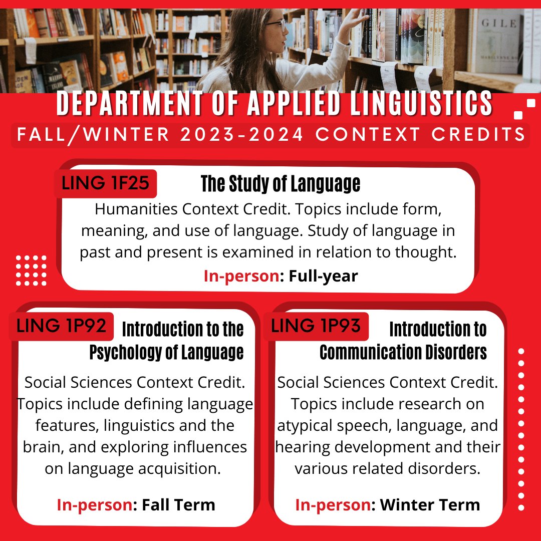 It's registration time #brocku students! An Applied Ling course makes a great context credit. @BrockUFOSS