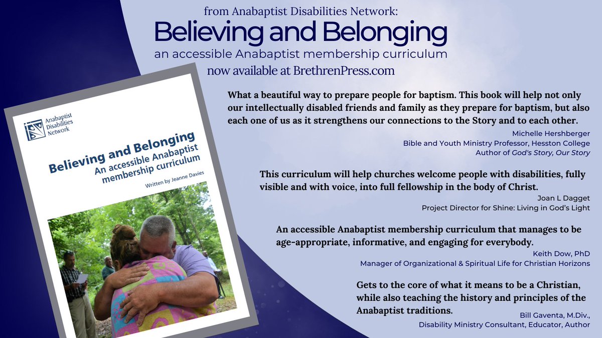 Announcement: New Accessible Baptism Curriculum - mailchi.mp/adnetonline/an…

With captivating illustrations, activity-based learning, and an Anabaptist perspective, this is an important new tool for communities working towards full inclusion.