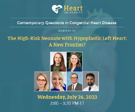 LittleHeartMD's tweet photo. Please join @KimMilesMD and me on @heartuni_org next month as we chat with this ✨AMAZING✨ panel of experts about #HLHS management strategies...  💜💜 REGISTER NOW!
@RickOhyeMD @RoxanneKirsch @ShyamSathanand1 
Contemporary Questions: The High-Risk Neonate with Hypoplastic Left Heart: A New Frontier? https://t.co/NUR82acEeg