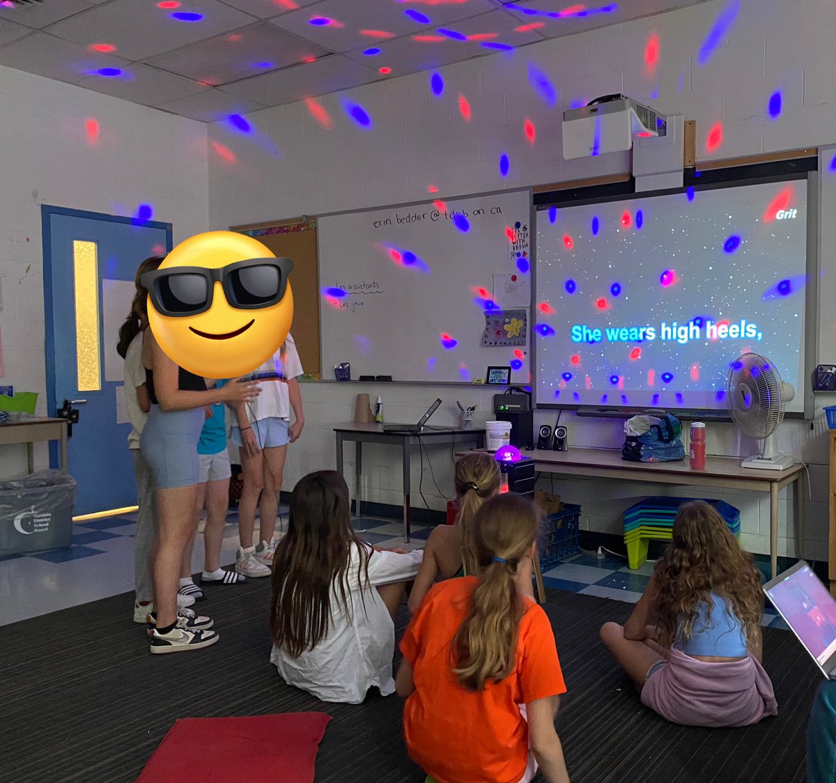 Having fun during the last week of school! Thanks V for bringing in a karaoke machine for us to use 🎶 🎤 @taylorswift13 you’re the class favourite right now!