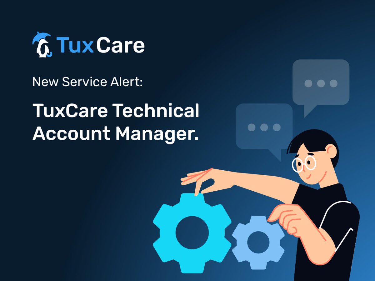 TuxCare_'s tweet image. Introducing our #TechnicalAccountManager service!

Our TAMs are #LinuxSecurity &amp;amp; #TuxCare solutions experts, providing personalized and knowledgeable support when you need it most. 

Contact us today &amp;amp; learn more about our TAM service: social.tuxcare.com/vvx

#TechSupport #Linux