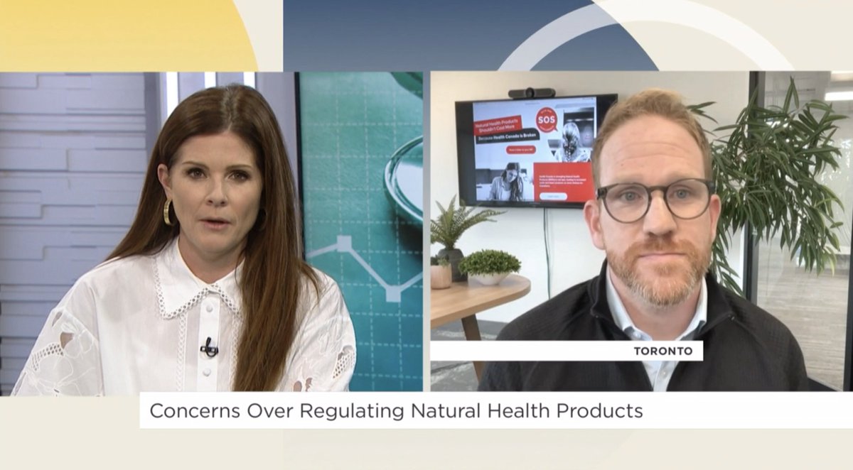 CAhealthfood's tweet photo. Watch our President &amp; CEO, @askelto on @YourMorning sharing how @GovCanHealth's recent regulatory changes will lead to increased costs and fewer NHPs on store shelves for Canadians. #SaveOurSupplements
➡️https://t.co/rrZL8mAvsQ
#cdnpoli https://t.co/olg4fBqwoH