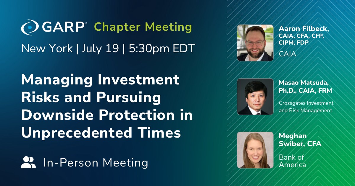 GARP_Risk's tweet image. Join us in NYC on June 19 to hear our panel of #investmentrisk experts discuss the challenging investment environment and emerging issues. 

Register Now: bit.ly/46nhT2l #GARPchapters