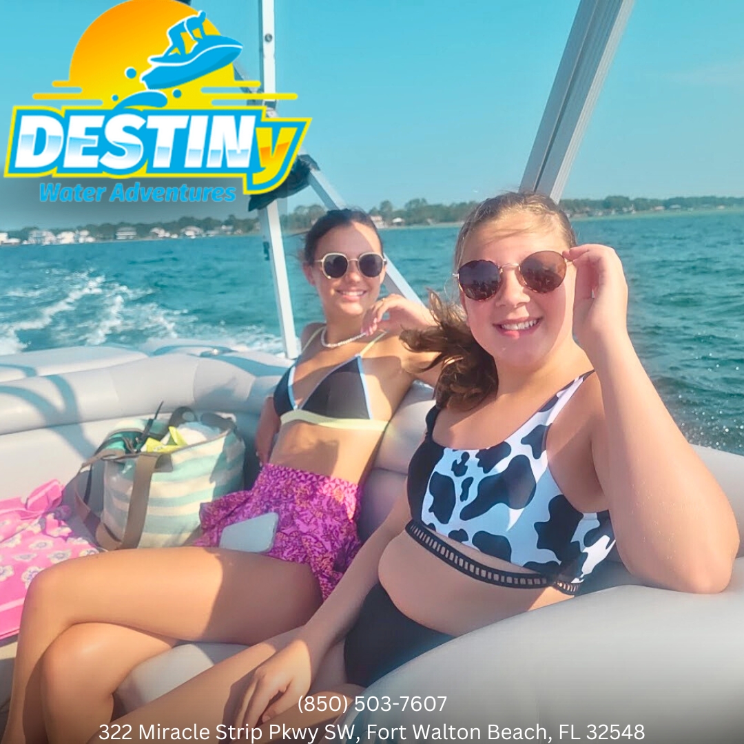 ☀️🚤  The sun is out, and the water awaits! Hop on a pontoon ride with #DestinyWaterAdventures and bask in the perfect summer day!

📞 (850) 503-7607
#CrabIsland #JetskiRentals #BoatRentals #Destin #FortWalton #OkaloosaIsland #EmeraldCoast #DestinFl #watersportsfl #pontoons