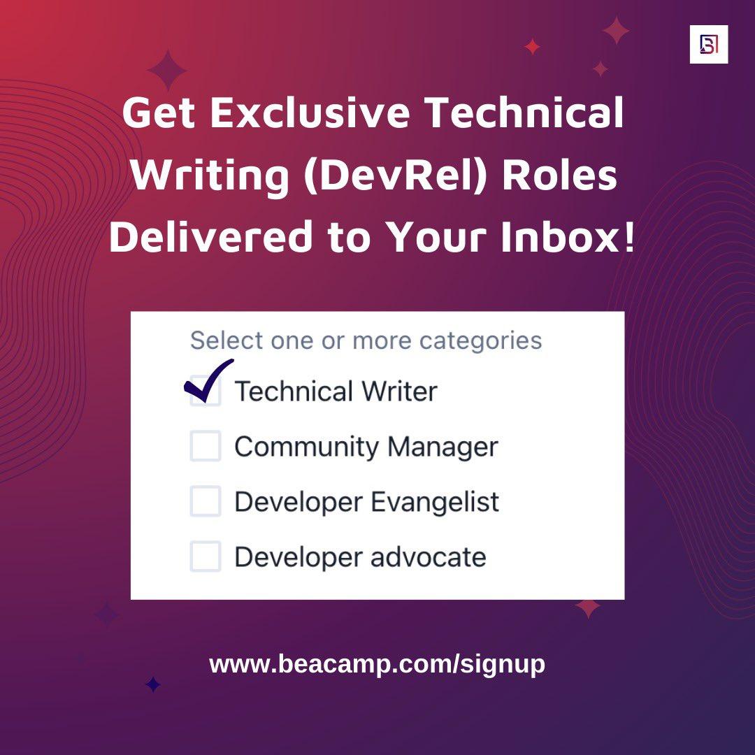 Get job alerts delivered to your mail based on a specific tech field of your choosing! 

Amazing, right?😱

beacamp.com/jobs