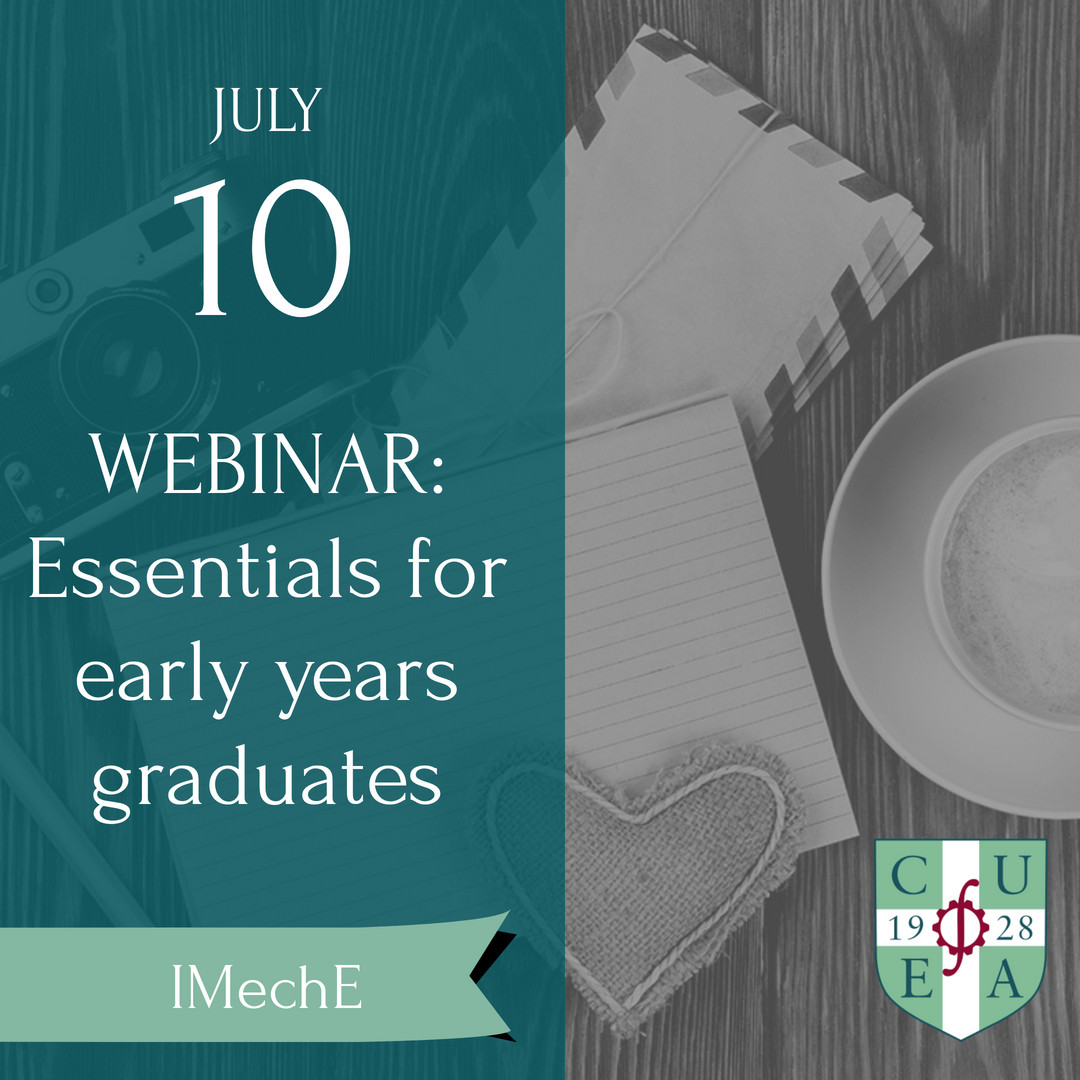 CUEngAssoc's tweet image. The IMechE is hosting a free webinar for recent graduates to help get you started on your path to professional registration.

Tune in on 10 July at 2pm, and register for free here: nearyou.imeche.org/eventdetail?id…

#professionaldevelopment #engineering #graduate