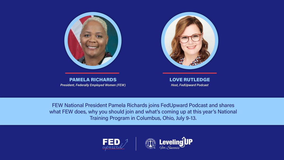 FEW National President Pamela Richards was featured on the <a href="/FedUpward/">FedUpward</a> podcast with host Love Rutledge, where she explained FEW’s mission, why YOU should join, &amp; what to look forward to at FEW's NTP. Listen now at: bit.ly/3NSfkxH  

Register at: bit.ly/3uLVGrN