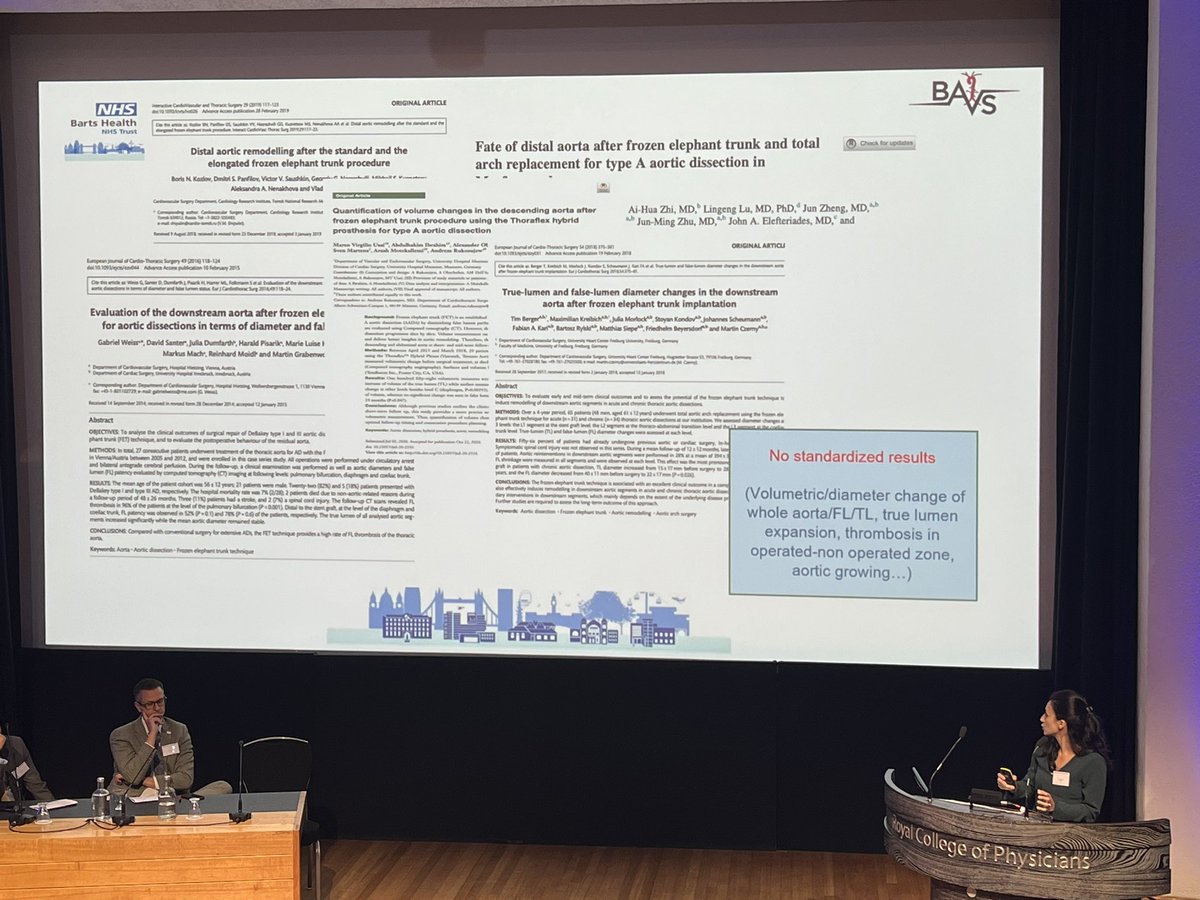 Ottavia Borghese, Endovascular Aortic Fellow from @bartsaorta delivered a nice presentation on a very relevant topic - remodelling of the aorta post FET
<a href="/aorticsurgeon/">Tara Mastracci</a> <a href="/BenjaminAdamsMD/">Ben Adams</a> <a href="/mraungoo/">Aung Oo</a>