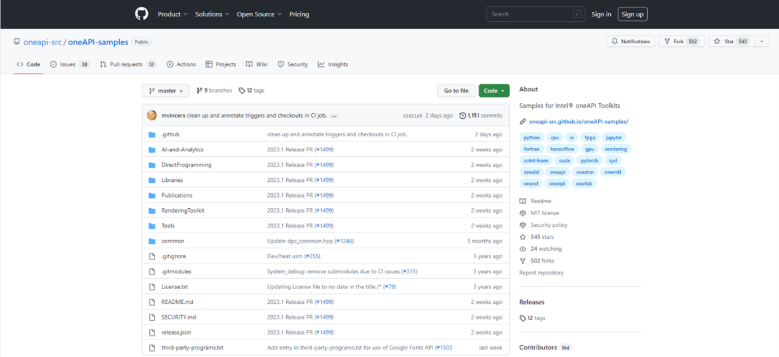 IntelDevTools's tweet image. Intel has deployed resources to create open source, ready-to-use code samples to develop, offload, and optimize multiarchitecture applications. Here, we show you three ways to get started: intel.ly/43StZ1L

#oneAPI #OpenSource #CodeSamples