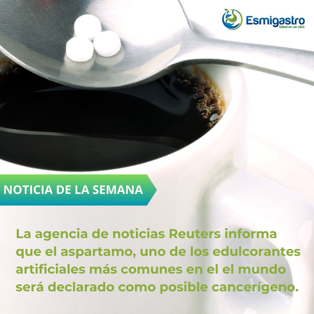 Dile adiós a este edulcorante, la Organización Mundial de la Salud lo clasificará como cancerígeno. 

Esto significa que su consumo puede inducir o aumentar el riesgo de desarrollar cáncer.
#aspartame