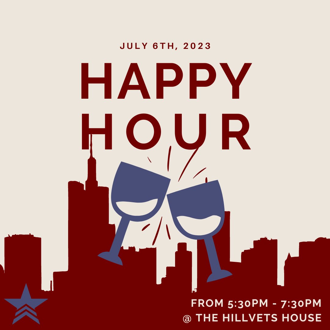 We're keeping America's birthday celebration going throughout the week: Don't forget to join us for #HappyHour next Thursday!

Space is limited - RSVP: ow.ly/7FIM50OXqC6
*Waitlist will be open if all spots are full, and we will notify you if you are moved off the waitlist!*