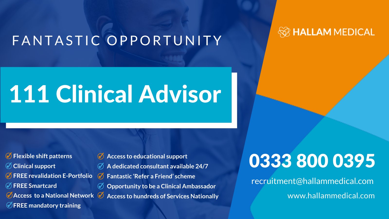 Hallam Medical on Twitter "We are looking for 111 Clinical Advisors to