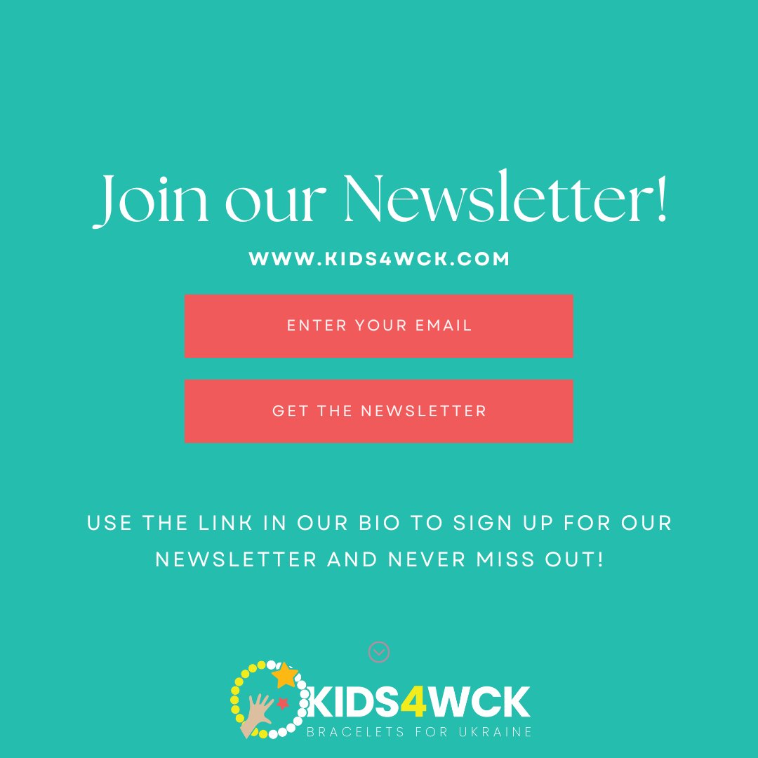 Our newsletter is very easy to join. Visit our website and enter your email to never miss out!
.
.
.
#newsletter #Kids4WCK #Kidsforukraine #WCK #Worldcentralkitchen #Chefsforukraine #jointoday