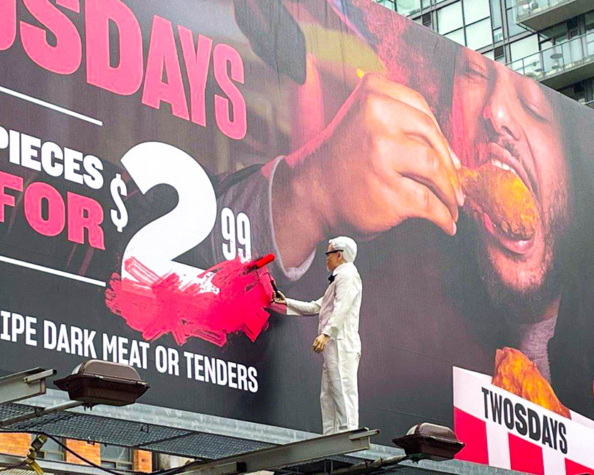 mediaresources's tweet photo. Our latest creation for @kfc_canada in the heart of Toronto!
Supplied and installed a 14' x 48' superboard for @pattisonoutdoor To add onto this finger-lickin-good project, we constructed, modiefied & 3D printed a life-size Colonel Sanders ππ
#superboard #KFC #flexface #3D https://t.co/HYeUUZ9mWr