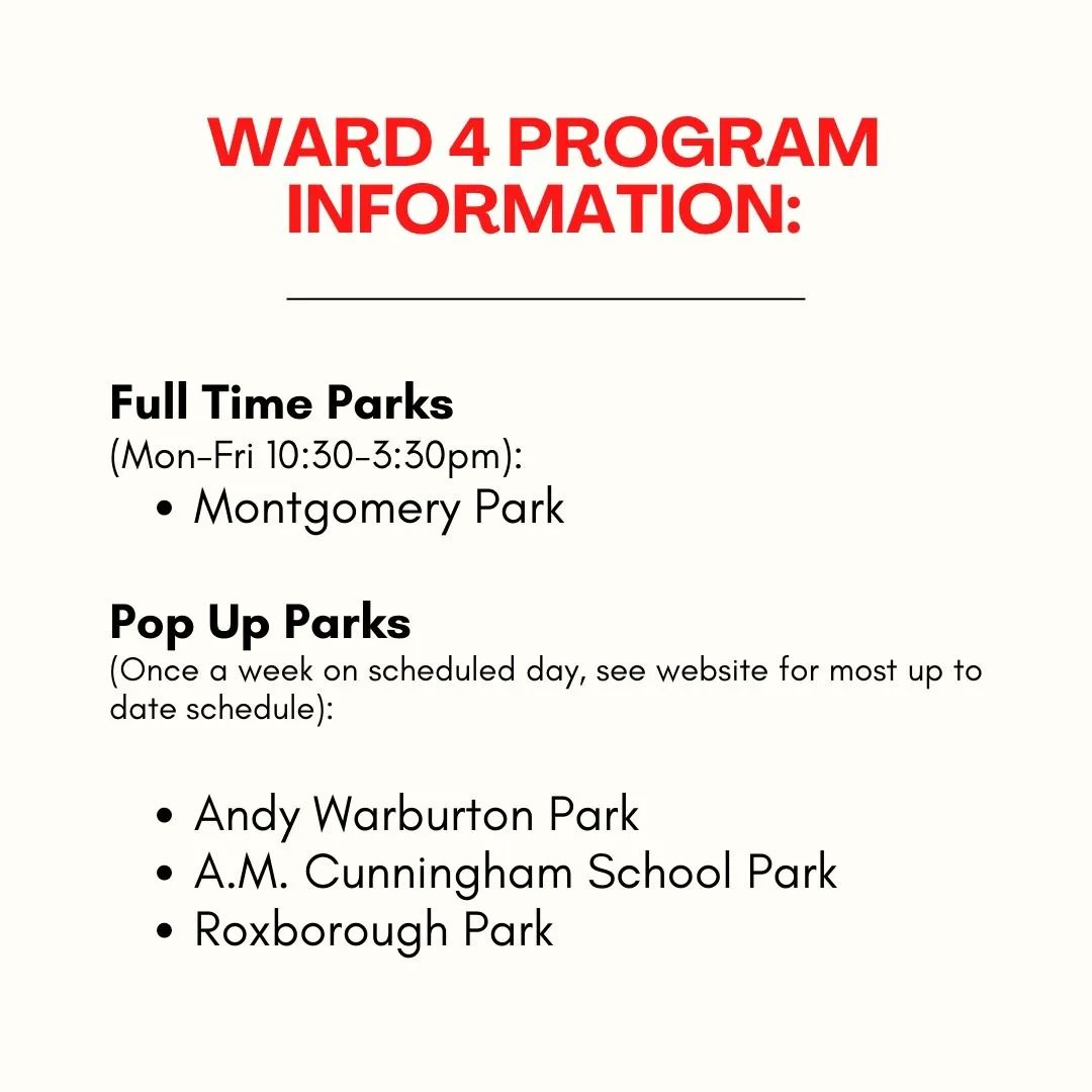 Supie programming is available at City of Hamilton parks from July 4-August 25, 2023. Hours and more program information can be found at hamilton.ca/supie