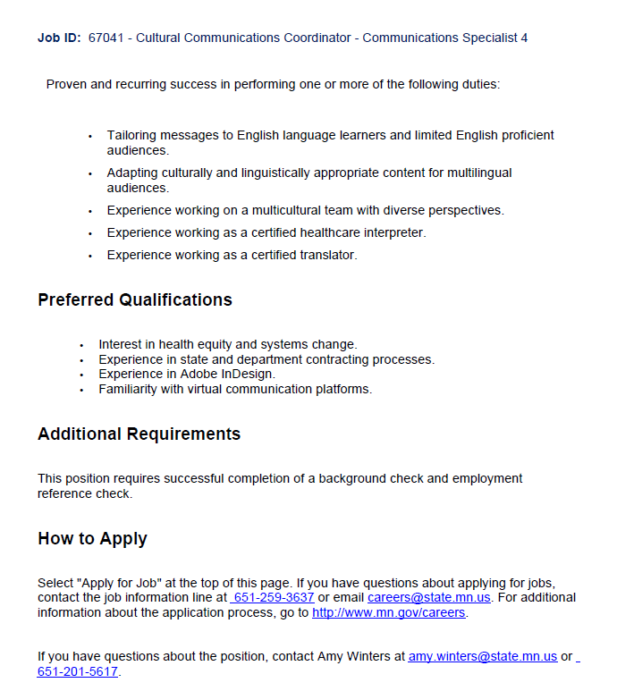 dtphanhoang's tweet photo. Join our team at @mnhealth!  Cultural Communications Coordinator position is posted until Wednesday, July 12. Job ID is 67041 &amp; you can apply at https://t.co/y7gAR7kh1t. Additional information about our team can be found at https://t.co/FtAMjfZ1GJ #HealthEquity #ThursdayThoughts https://t.co/p6FA5pAuFI