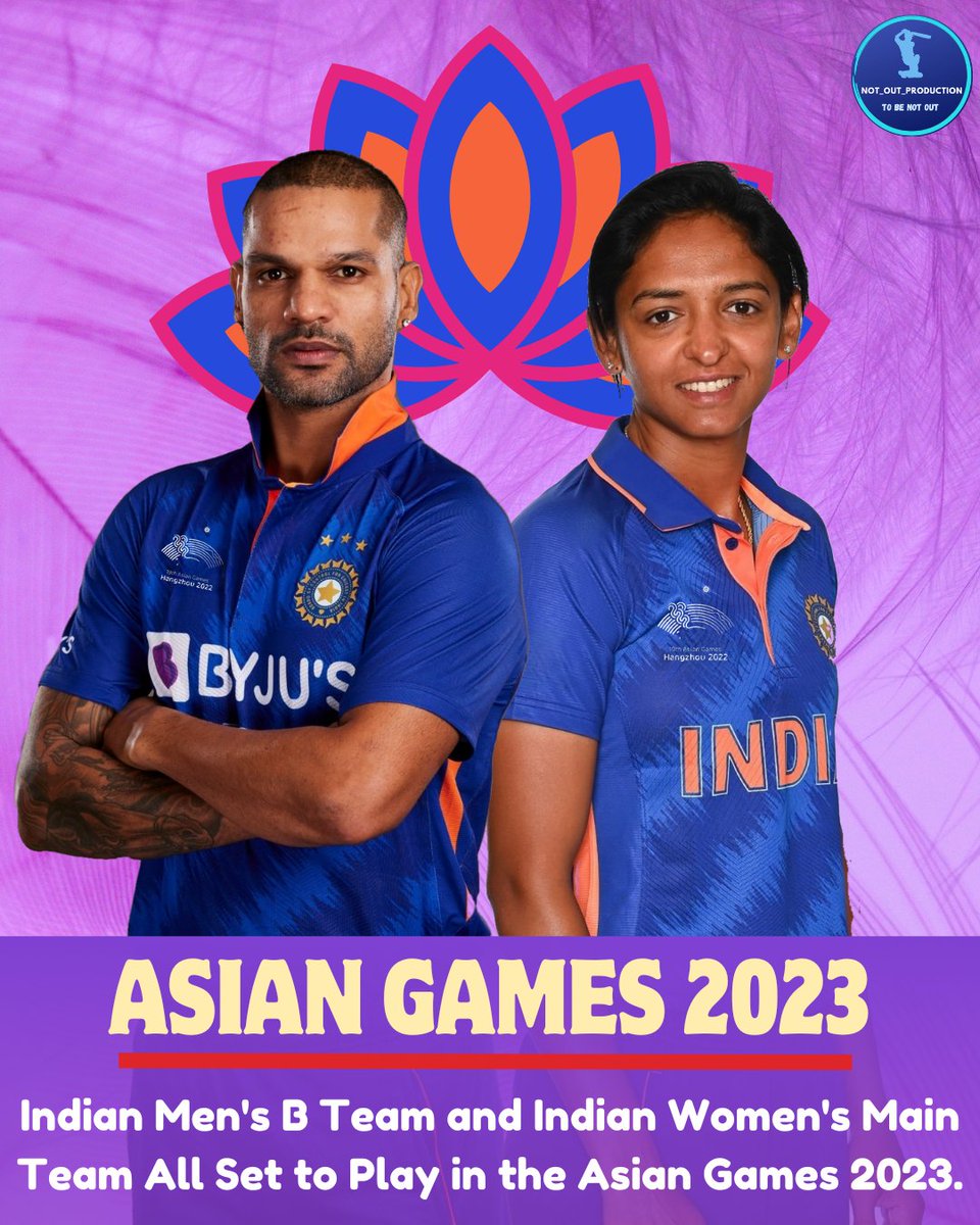 NOT_OUT_PROD's tweet photo. Indian Team Participation in Asian Games 2023 🌺.

#TeamIndia #IndianCricketTeam #AsianGames #AG2023 #Hangzhou #Explore #NotOutProduction #ToBeNotOut https://t.co/Wz8i2YbR9r