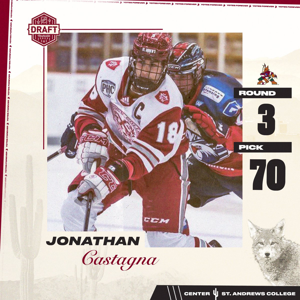 Arizona Coyotes on Twitter "With the No. 70 pick in the 2023 NHL Draft