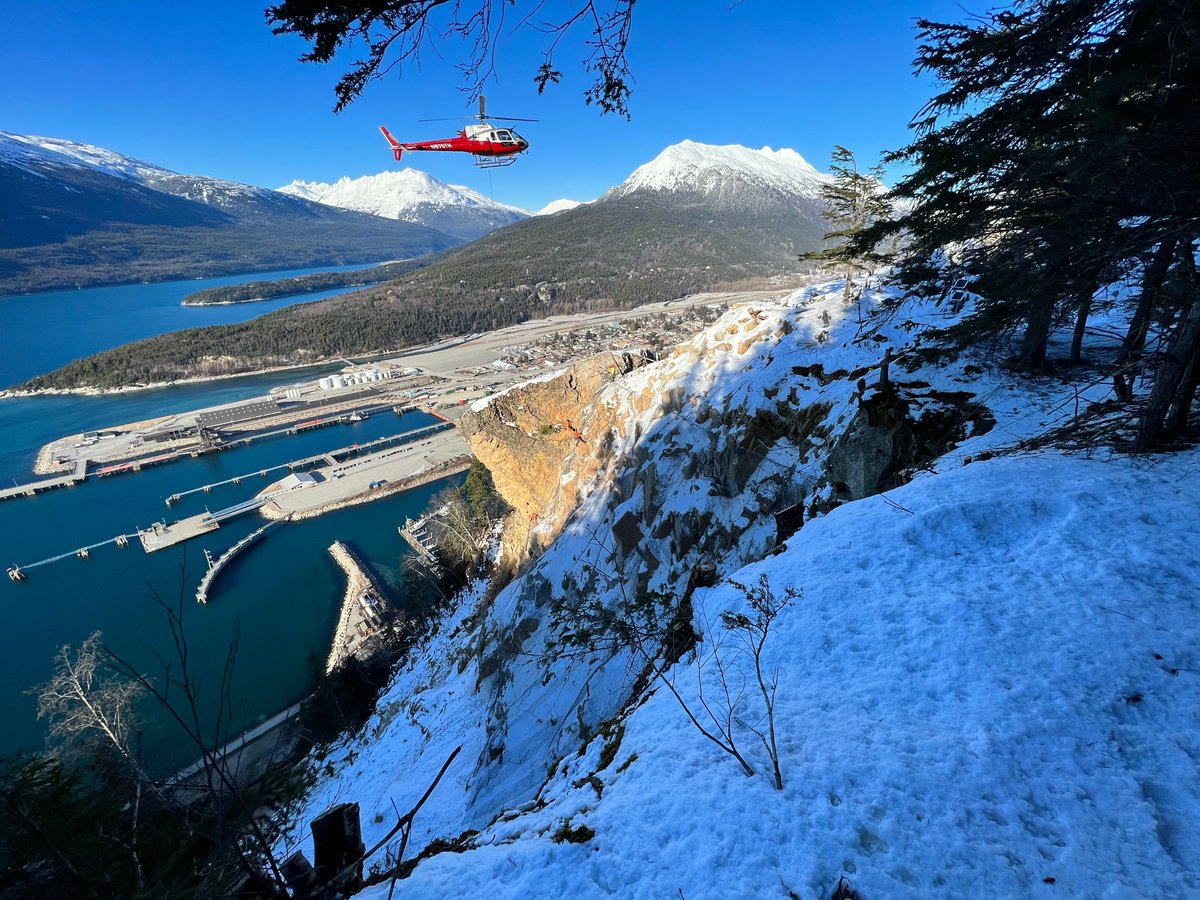 ShanWil_Inc's tweet photo. @ShanWil_Inc. spent the 2022/2023 winter season working with the Municipality of Skagway to evaluate and develop a plan to address slope and rockfall hazards. Completed in time for the year's first cruise ship, the docks are now open for the 2023 season! 
#ShannonWilsonAnchorage https://t.co/ejzWdgSp4H