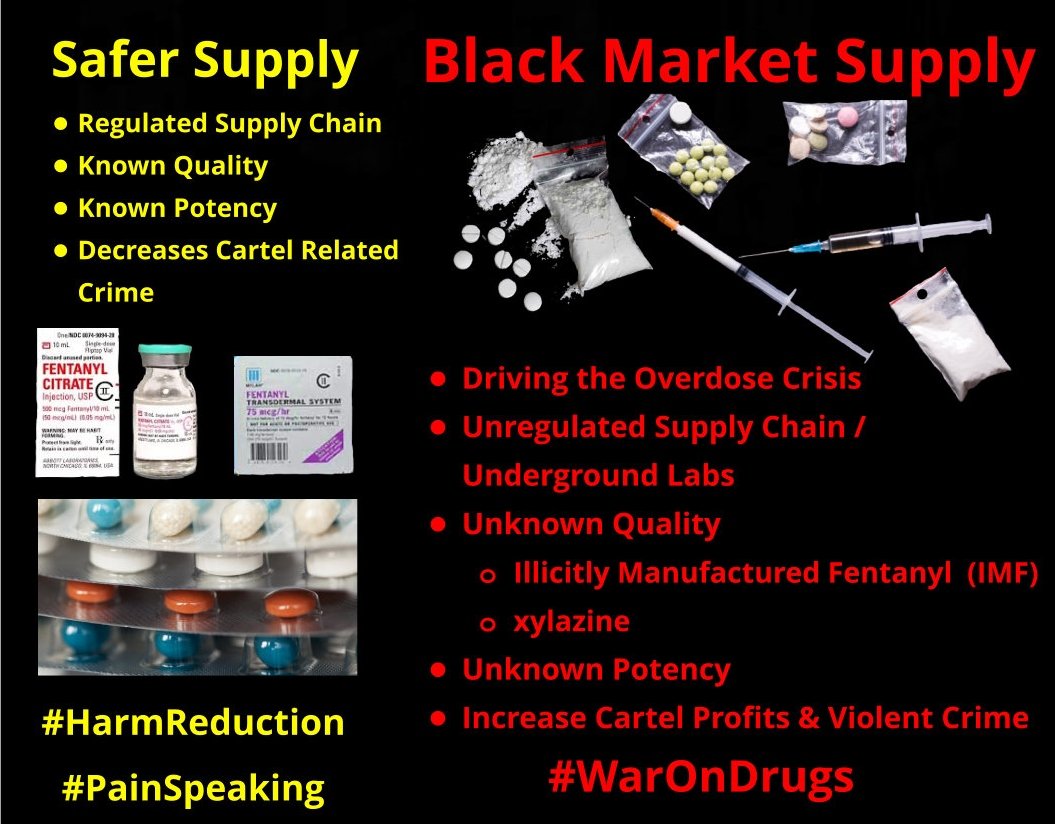 Pain_Speaking's tweet photo. @stephenHRNRP @Irishbrat1966 If policymakers' goal truly is to save lives they would end the failed #WarOnDrugs

Stop criminalizing #IndividualizedCare

Immediately implement #SaferSupply &amp; redirect funds from punitive measures to the Social Determinants of #Health

#HarmReduction, Tx, 🏠, Med/mental health+ https://t.co/9fdJW9ZSD9