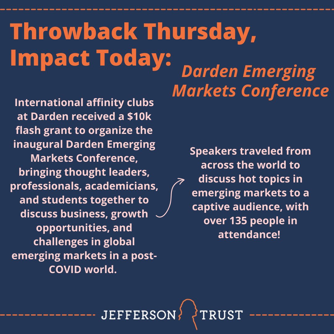 jefferson_trust's tweet photo. Throwback Thursday, Impact Today πΆπ· The conference offered a chance for the over 135 attendees to engage and understand the latest topics in emerging markets.
#grantproject #flashgrant #grantfunding #impactUVA #jeffersontrust #UVA #grants #grantseekers #throwbackthursday #tbt https://t.co/mQn6JSNC9B