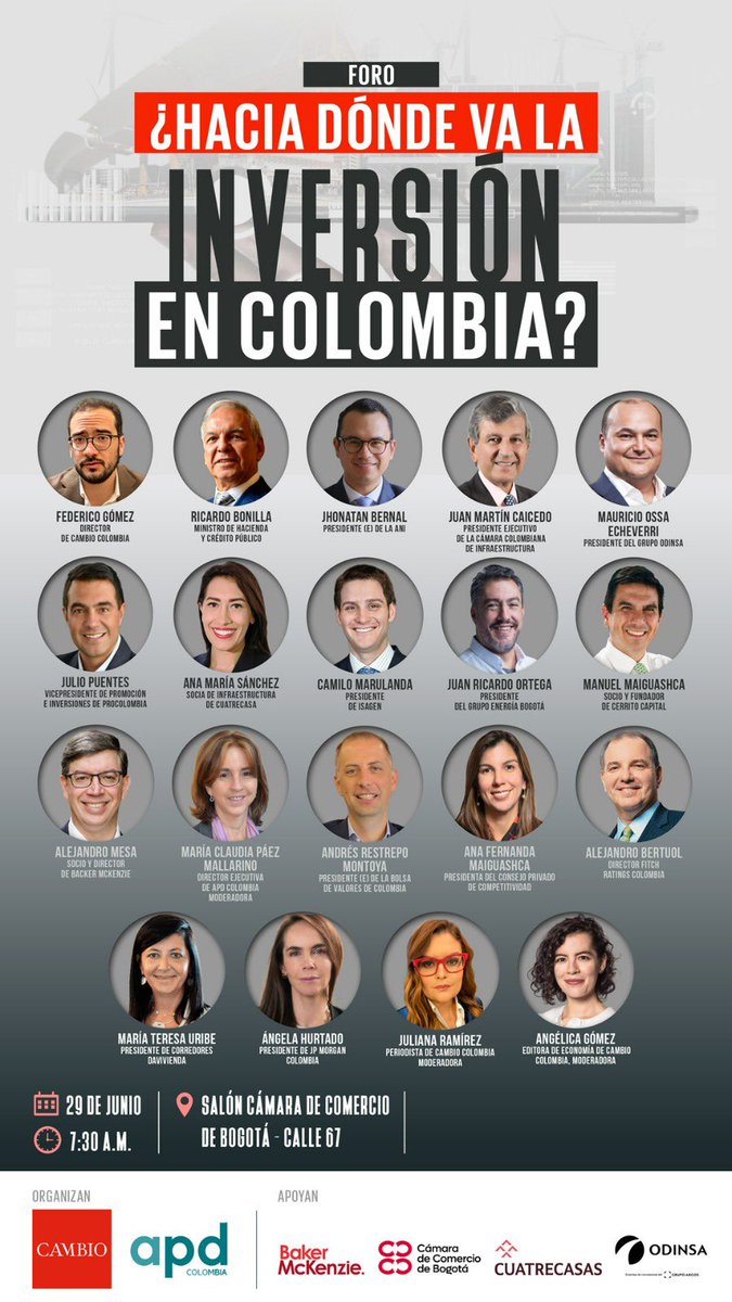 bvcColombia's tweet photo. El presidente (e) de bvc, Andrés Restrepo, está hablando sobre el ‘Futuro del mercado de capitales en Colombia ́ en el Foro ¿Hacia dónde va la inversión en Colombia? de @estoescambio 📈📊

Conéctate:

📌 https://t.co/IA3YJsu9Qh… https://t.co/nqidfnLYLl