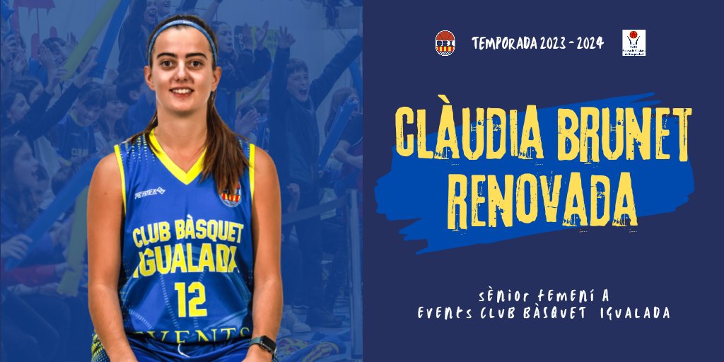 CBIgualada's tweet photo. 💥Novetats - Temporada 23/24
🏀Sènior Femení A
CLÀUDIA BRUNET - RENOVADA ‼️

👉La Clàudia Brunet renova, una temporada més, per l'Events Club Bàsquet Igualada.
 
#iniciativesevents 

#femcbi #fembasquet #femciutat #femigualada https://t.co/pgdnWAUeNQ