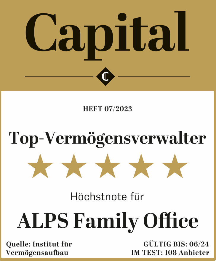 🏆 ALPS Family Office erneut zum TOP Vermögensverwalter gekürt 🏆

Mit der wiederholten⭐ ⭐ ⭐ ⭐ ⭐ Auszeichnung als TOP Vermögensverwalter konnten wir erneut unsere Qualität und Kontinuität im Anlagemanagement unter Beweis stellen.

linkedin.com/feed/update/ur…
