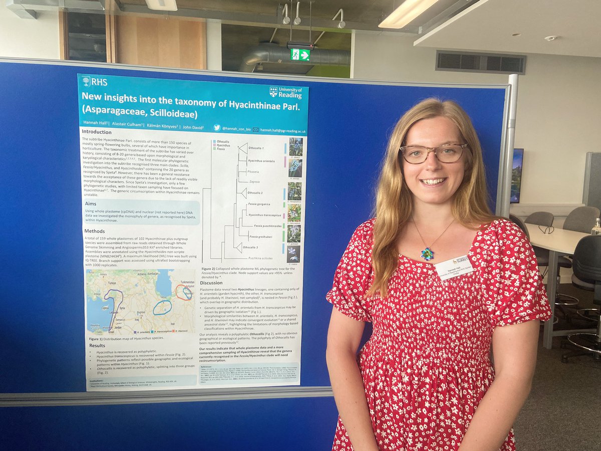Had a great time at the Hyacinthaceae conference hosted by @UniOfSurrey 🌱 Got the joy of presenting some preliminary results from my PhD project on the taxonomy of Hyacinthinae! 🪻#botany #taxonomy #bulbs #phylogeny #hyacinths