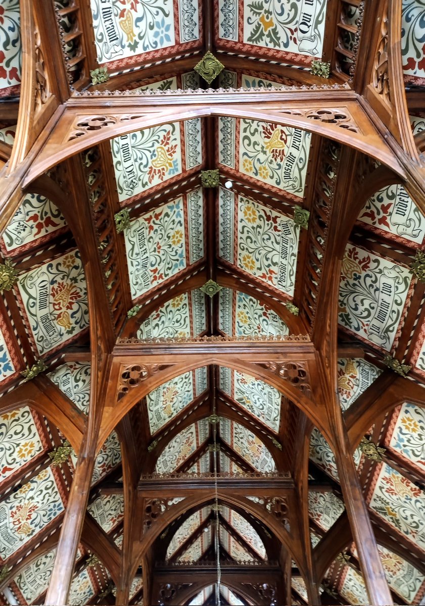 The astonishing ceiling of the library at Mansfield College, Oxford.