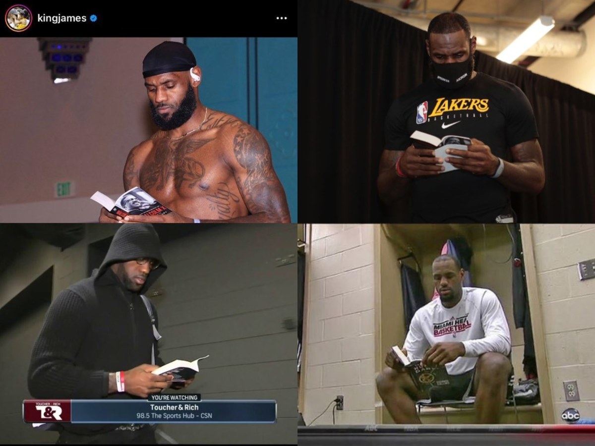 <a href="/BleacherReport/">Bleacher Report</a> Whenever LeBron pretends to read and he's always on the first 10 pages.