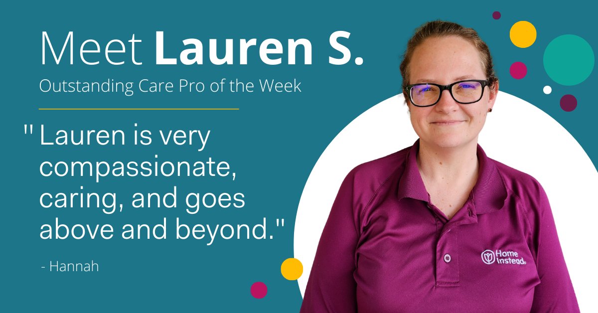 #StandingOvation to Lauren of #HomeInstead in Dover, DE, this week’s outstanding Care Pro. ➡️ More on a #caregiving career: HomeInstead.com/home-care-jobs #ThankaCarePro #nowhiring #homecare #seniorcare #ThankYouThursday #olderadults #caregiverjobs #carejobs