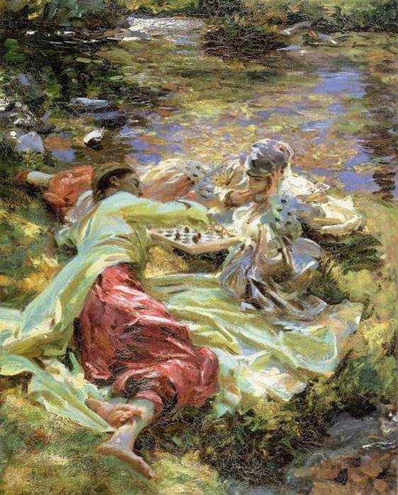 'The chess game' by J. #Singer-Sargent (1856-1925)  #fineart