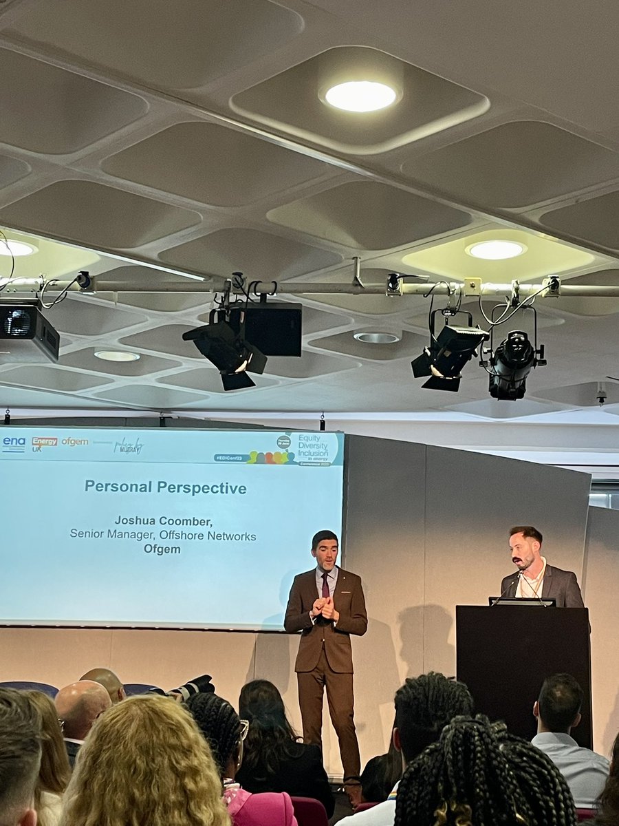 PrideInEnergy's tweet photo. Another fantastic event held by @EnergyUKcomms, @energynetworks & @ofgem #EDIConf23
Great to hear fresh ideas, unique perspectives & personal stories all seeking to move the dial on inclusivity & encouraging everyone to be their authentic selves at work #poweringequality 🏳️🌈🏳️⚧️ https://t.co/NtH2OufePL