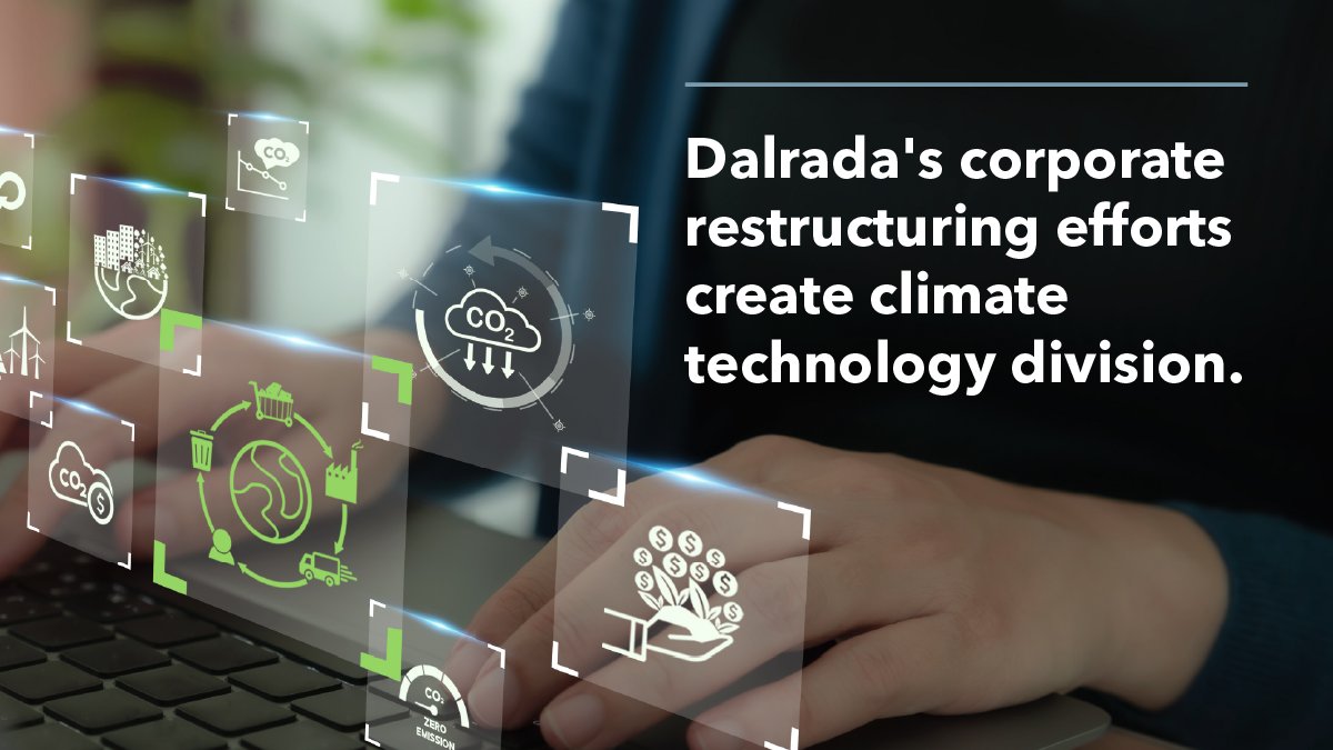 $DFCO NEWS: Dalrada's restructuring will merge both Likido and Dalrada Energy Services divisions into a Dalrada Climate Technology division, with $3 million in annual savings projected. Read more: loom.ly/Wa2Rs0M