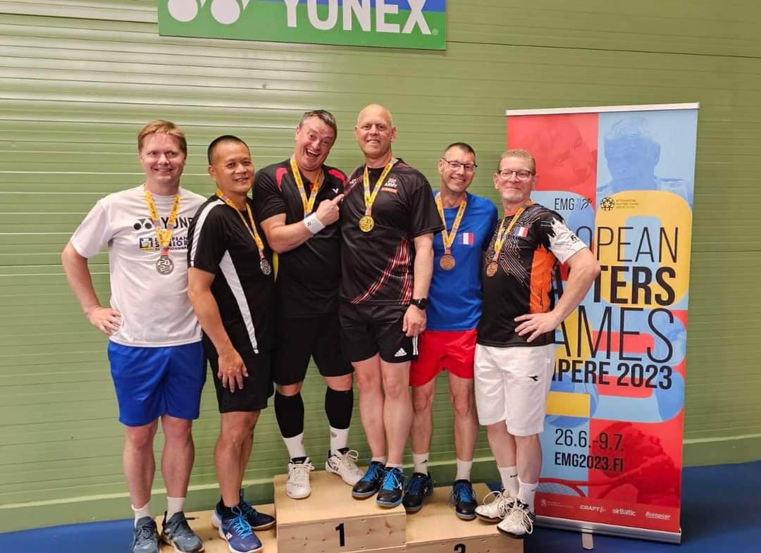 ArmySportASCB's tweet image. First day on the courts for Army Badminton at the European Masters Games in Tampere and a fantastic Gold 🥇 in the MD 50+ and Silver 🥈in the MD 40+

Congratulations #ArmyBadminton 🏸

#BritishArmySport #SportforLife #emg2023 #emgtampere2023 #ArmyBadminton