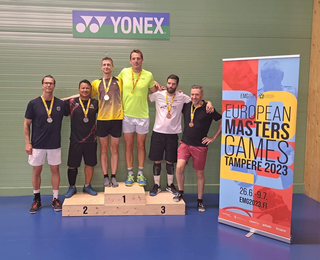 ArmySportASCB's tweet image. First day on the courts for Army Badminton at the European Masters Games in Tampere and a fantastic Gold 🥇 in the MD 50+ and Silver 🥈in the MD 40+

Congratulations #ArmyBadminton 🏸

#BritishArmySport #SportforLife #emg2023 #emgtampere2023 #ArmyBadminton