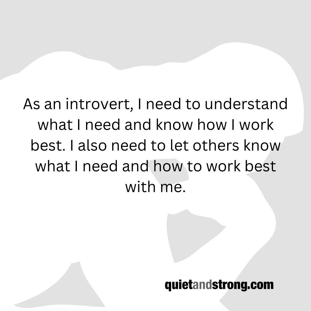 As an #introvert, I need to understand what I need and know how I work best. I also need to let others know what I need and how to work best with me.

#introverts #introvertlife #strengths #productivity #timemanagement